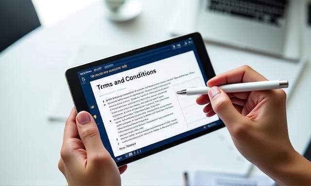 Digital interface showing terms of service agreement checkmarks