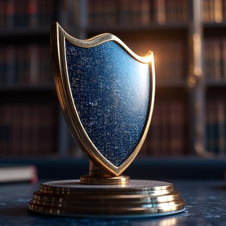 Symbolic legal protection and data security icon